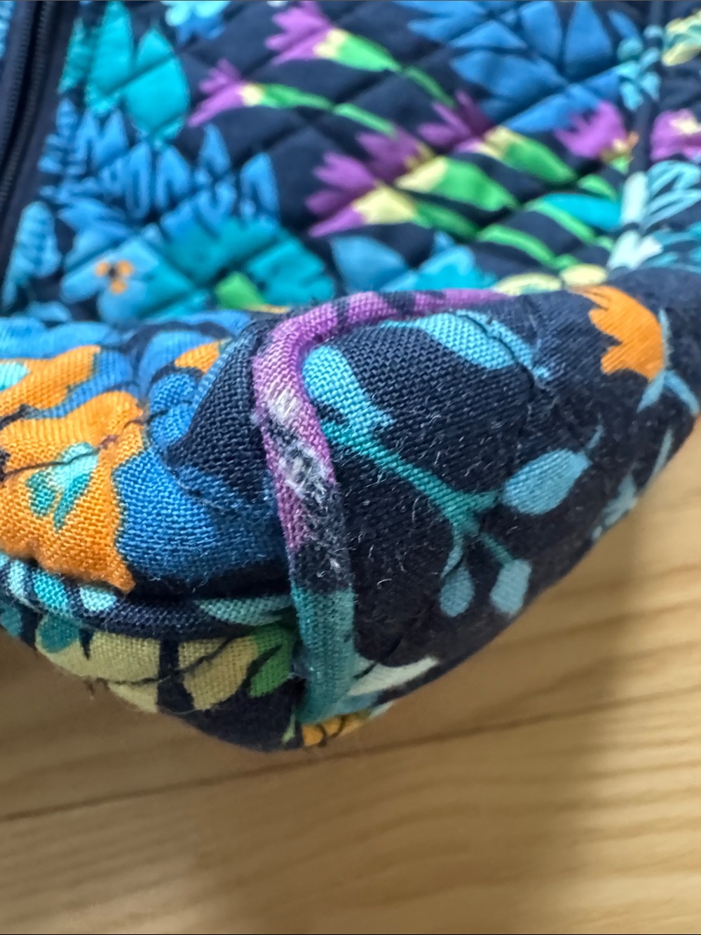 Vera Bradley Floral Quilted Crossbody Bag Blue Green Multicolor Shoulder Purse - Picture 8 of 12